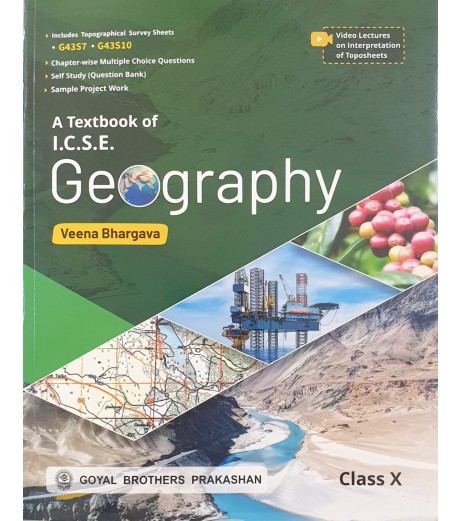A Text Book of Geography for ICSE Class 10 by Veena Bhargava | For 2025 Examination 
